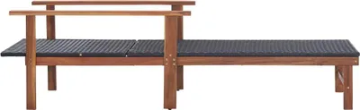 Obrázok produktu pre vidaXL Lehátko z polyratanu a masívneho dreva Acacia Black