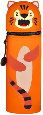 Produktbild von Silikonetui 2-in-1 für Tiere, weiches Silikonkoffer für Stifte und Kugelschreiber, mit Kugelschreiberhalter, Tierkoffer, Silikonkoffer.