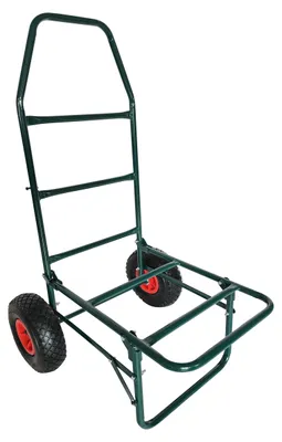 Produktbild von Relaxdays Transportwagen, klappbarer Rollwagen, HBT: 102x50x37 cm, luftbereift, bis 80 kg, Lastenwagen, Stahl, grün