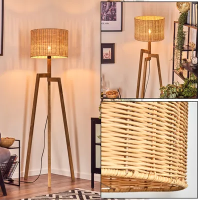 Produktbild von Dello Stehlampe aus Holz/Metall/Bambus in Natur/Schwarz