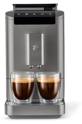 Produktbild von Tchibo Kaffeevollautomat Esperto2 Caffè mit 2-Tassen-Funktion für Caffè Crema und Espresso, Titanium Silver - INKLUSIVE Kaffeeprobierset GRATIS