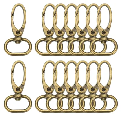 Image de Fermetures à anneau en D et à mousqueton - 14 pièces - Pour la fabrication de sacs et de bijoux - 4/5 pouces - Bronze