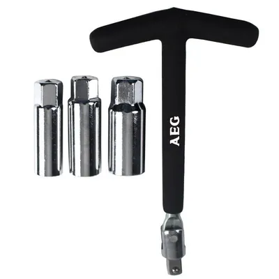 Image de AEG 5000 Clé à bougie d'allumage avec articulation rotative pour moteurs à essence