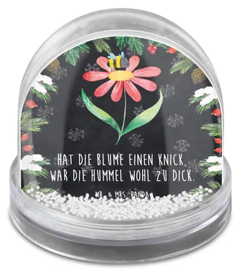 Produktbild von Mr. & Mrs. Panda Schneekugel Weihnachten Hummel Blume - Kreidetafel - Geschenk, Wespe, Natur, Biene, Hummeln, Lustige Sprüche, schnee kugel, Modern, Weihnachts, Feld