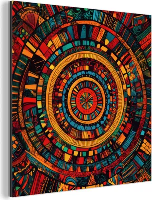 Produktbild von MuchoWow Wanddekoration Metall Metallbild Wandkunst 50x50 cm Mandala - Kreise - Muster MuchoWow Aluminium Gemälde - Alubild - Industrial