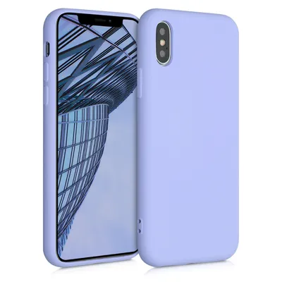 Produktbild von kwmobile Hülle kompatibel mit Apple iPhone XS Hülle - gummierte TPU Silikon Handyhülle - Schutzhülle für kabelloses Laden - Case in Pastell Lavendel