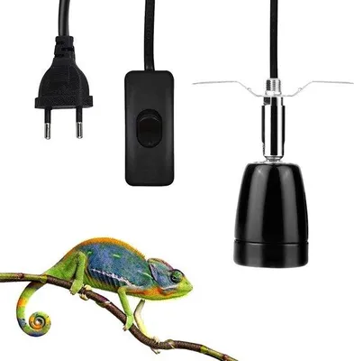 Produktbild von Keramische Reptielen-Lamphouder E27 - porselein - 360-Grad-Drehbar - mit Kabel - Keramik-Heizlampe - Amphibienlampe.