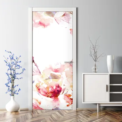 Produktbild von Dekorative Tür Wandaufkleber Wandtattoo selbstklebend Klebefolie dekoration Frühlingsblumen 85 x 200 cm