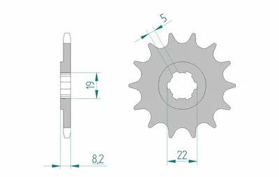 Obrázok produktu pre AFAM oceľové štandardné ozubené koleso vpredu – 520
