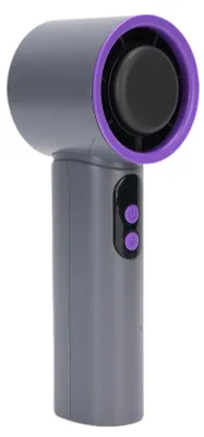 Produktbild von Mini-Handventilator mit Kühlpad und Eiskompresse, tragbar, wiederaufladbar, geräuscharm, grau-lila