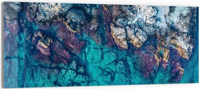 Produktbild von DEQORI Glasbild Echtglas 150x60 cm 'Küstenfarbenspiel' Wandbild Bild modern Deko