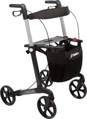 Produktbild von FabaCare Rollator Leopard Small mit Softrädern, Aluminium, Anthrazit, faltbar, mit Vollausstattung, Leichtgewichtrollator bis 150 kg