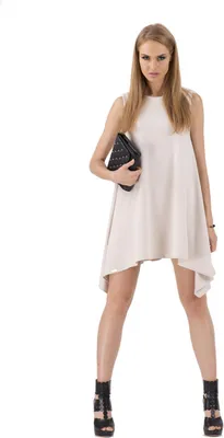 Immagine prodotto di Mini abito a tunica asimmetrico; beige S/36