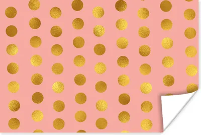 Produktbild von MuchoWow® Poster Muster - Punkte - Rosa - Gold 60x40 cm - Schlafzimmerdekoration