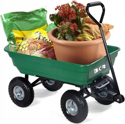Produktbild von ELMAX | Gartenwagen mit Kippfunktion, 300KG, Handwagen mit 75L, Bollerwagen für Gartenarbeit, Handwagen