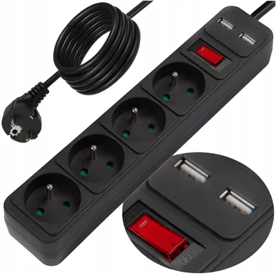 Produktbild von BLOW Steckdosenleiste mit USB 4fach 5m Schalter