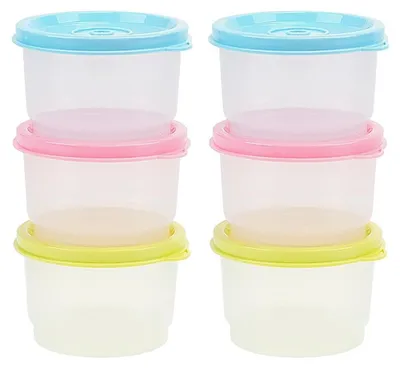 Immagine prodotto di Contenitori per alimenti, set da 6 pezzi - Contenitori ermetici - Adatti per congelatore/microonde - Impilabili - 160 ml - Plastica