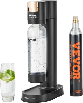 Produktbild von VEVOR Sprudelwassergerät, Sodamaker-Maschine zum Sprudeln zu Hause, Selterswasser-Starter-Kit mit BPA-freier 1-Liter-PET-Flasche, CO2-Flasche, Kompatibel mit Einschraubbaren 60-Liter-CO2-Flaschen