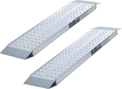 Produktbild von TRUTZHOLM 2 x Auffahrrampen 100 x 28 cm Traglast 540 kg Alu grau gelocht