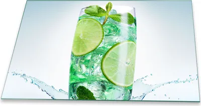 Produktbild von Herdabdeckplatte Glaskeramik 1 Teilig 80x52 Zitronen Grün Abdeckung Glas Spritzschutz