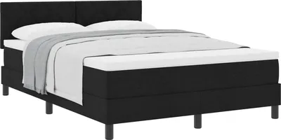 Produktbild von vidaXL Boxspringbett mit Kopfteil Schwarz 160 x 200 cm Stoff