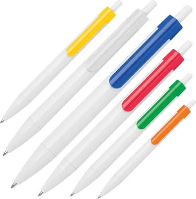 Produktbild von 6x Druckkugelschreiber / 6 verschiedene Clipfarben