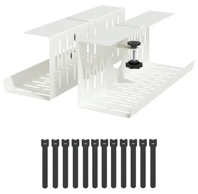 Produktbild von vidaXL Unter dem Schreibtisch Kabelmanagement Tray 2 Stk. Weiß