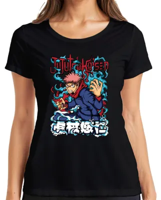 Obrázok produktu pre Jujutsu Kaisen Yuji Itadori Anime Manga Darčekové dámske tričko, čierne, M