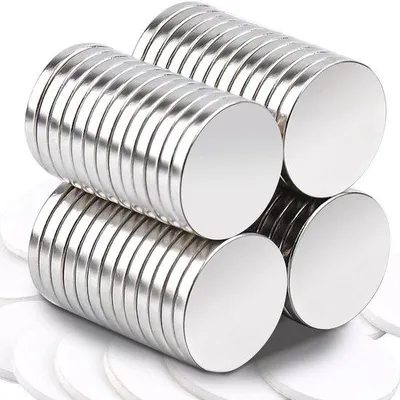 Produktbild von 52 kleine runde Neodymium-Magneten, 8 x 1 mm stark, selbstklebend, für Küchenmagnete, Magnebretter, Whiteboards, Basteln, Karten