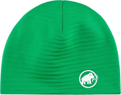 Grüne Mütze "Taiss Light Beanie" von Mammut; aus elastischem Material; für Outdoor-Aktivitäten geeignet.