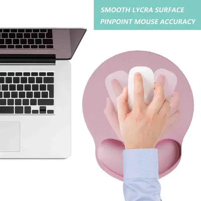 Produktbild von Ergonomisches Mauspad mit Gel-Polssteun & Rutschfeste Unterseite - Kompakte Muismat (25,3 x 23 cm) in Rosa