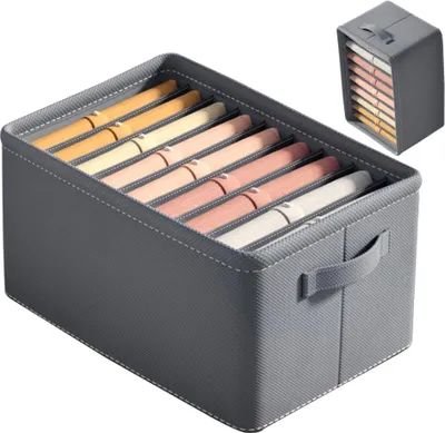 Produktbild von EDIBAZZAR | Organizerbox für Kleidung starr grau für Schrank