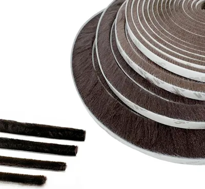 Produktbild von Türdichtung Borsteldichtung, 5 m x 9 mm x 23 mm, braun, für Türen und Fenster