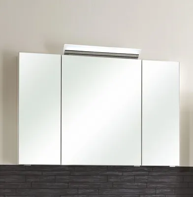 Produktbild von Spiegelschrank - Weiß glänzend - 3 Türen - B 105 cm - inkl. LED-Beleuchtung