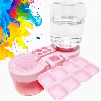 Produktbild von Kunstenaarsetuijset, roze, watergedragen kwastenreiniger.