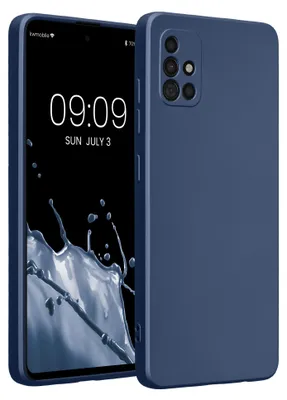 Produktbild von kwmobile Handyhülle für Samsung Galaxy A51 Hülle - weiche Silikon Case metallisch schimmernd - Schutzhülle Cover - Metallic Blau
