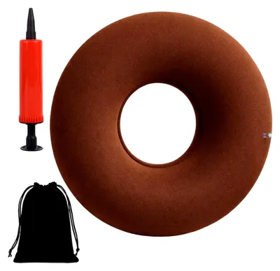 Produktbild von Sitzring nach Operation, Hämorrhoiden Sitzkissen und Donutkissen zur Entlastung des Steißbeins, 3-teiliges Set mit Sitzring, Luftpumpe und Aufbewahrungstasche