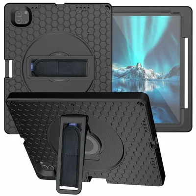 Produktbild von Tablethülle für Apple iPad Pro 12.9 2022 2021 2020 Tasche Kunststoff Silikon TPU
