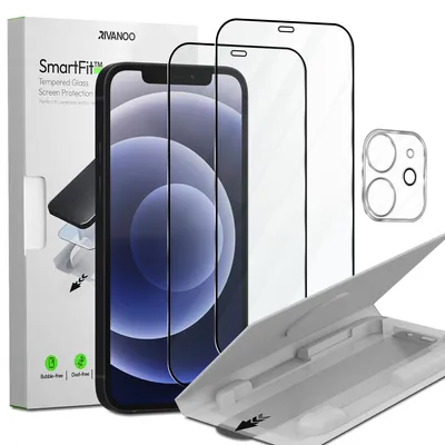 Zdjęcie produktu dla 2-pak iPhone 12 Szkło ochronne na ekran & 1-pak ochrona obiektywu - Szkło hartowane | [Automatyczna instalacja] - Bez bąbelków