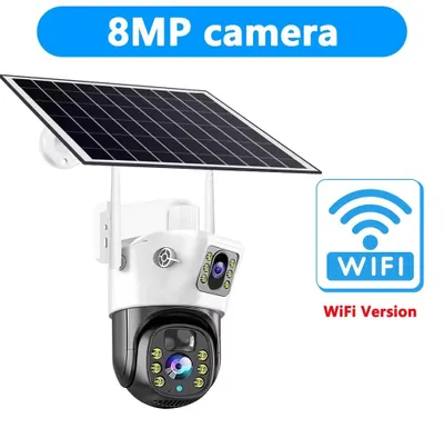 Produktbild von Außenüberwachungskamera - WLAN-Kamera - 8 MP - Doppelobjektiv - 360°-PTZ - Infrarot-Nachtsicht - Ohne Speicherkarte