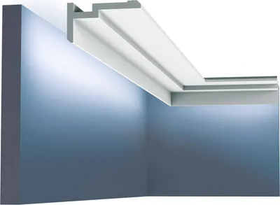 Immagine prodotto di Cornice a soffitto Orac Decor CX197 MODERN U-STEPS Battiscopa decorativo Modanatura decorativa per pareti Illuminazione indiretta stile moderno colore bianco 2 m