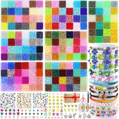 Productafbeelding van Omgoods - Set van 168 Kleurige Glazen Kralen voor Sieraden DIY