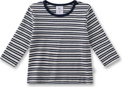 Produktbild von Max & Moritz Baby-Langarmshirt Blau geringelt 68