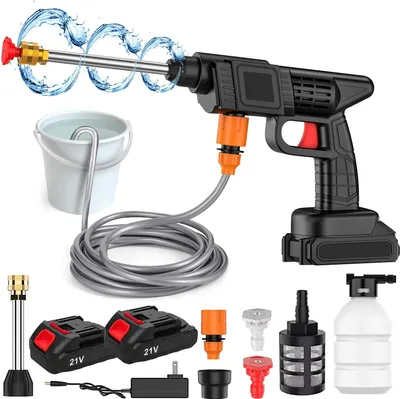 Obrázek produktu pro Akumulátorový vysokotlaký čistič, tlak 50 barů, ergonomický design, včetně 2 baterií, Se 2 bateriemi
