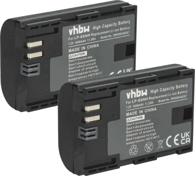 Produktbild von vhbw 2x Akku Ersatz für Canon LP-E6, LP-E6NH für Kamera (1600 mAh, 7,2 V, Li-Ion)