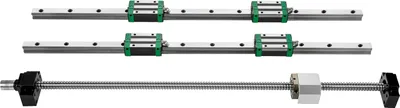 Zdjęcie produktu dla SucceBuy prowadnica liniowa, 2 sztuki HGR20-1700 mm + 1 sztuka RM1605-1700 mm śruba kulowa z zestawem BF12/BK12, kwadratowe szyny ślizgowe do frezarek CNC DIY, tokarek, frezarek