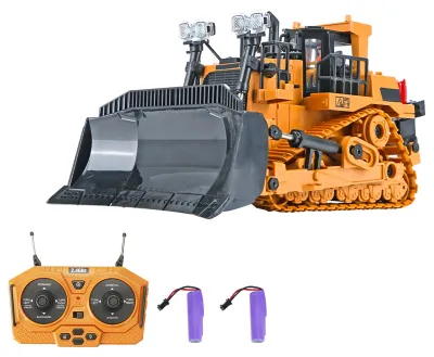 Obrázok produktu pre RC buldozér 1/24 2,4 GHz 9CH RC stavebné vozidlá vzdelávacia hračka pre deti so svetelnou hudbou 2 batérie
