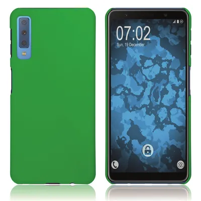Produktbild von PhoneNatic Case kompatibel mit Samsung Galaxy A7 (2018) - Hülle grün gummiert Hard-case Cover