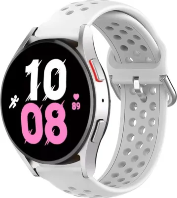 Produktbild von Strap-it Samsung Galaxy Watch 5 - 44mm Silikonarmband mit Löchern (Weiß)