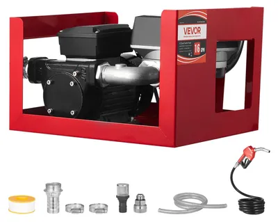 Immagine prodotto di Pompa di trasferimento carburante VEVOR, pompa di trasferimento diesel elettrica, 60L/min, con flussometro, ugello di spegnimento automatico del carburante, 2 tubi flessibili, prevalenza di 13,7 m, per paraffina, biodiesel